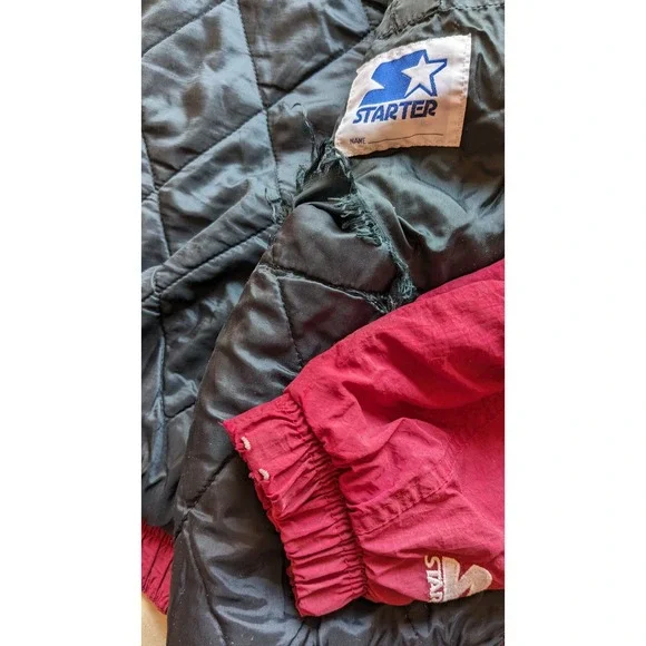 San Francisco 49ers 90s STARTER puffer Triple logo jacket L red NFL vintage